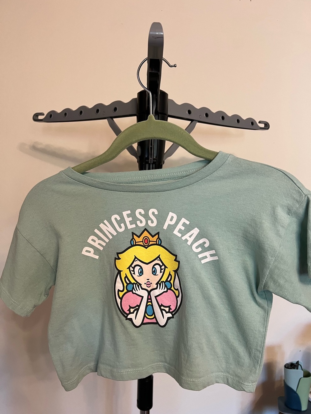 Nintendo Super Mario Logo Tee - Sage Green with White Print